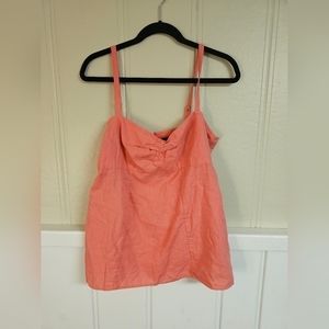 Patagonia Coral Pink Linen Blend Spaghetti Strap Tank Top